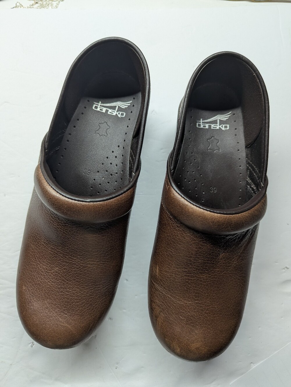 Dansko Women's Brown Leather Slip-On Clogs Sz 39